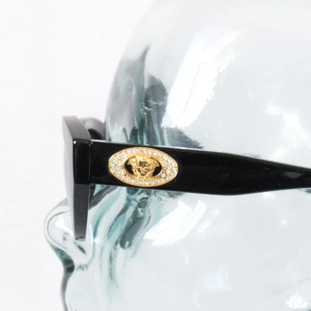 VERY RARE! AUTHENTIC VTG 1990’S GIANNI VERSACE BLACK DESIGNER SUNGLASSES CZ - Picture 2 of 15